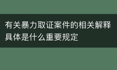 有关暴力取证案件的相关解释具体是什么重要规定