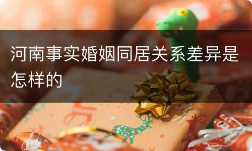 河南事实婚姻同居关系差异是怎样的