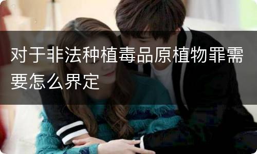 对于非法种植毒品原植物罪需要怎么界定