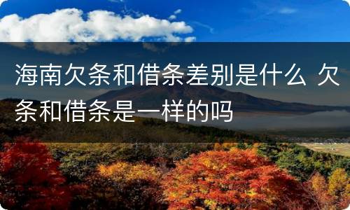 海南欠条和借条差别是什么 欠条和借条是一样的吗