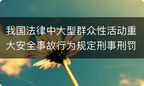 我国法律中大型群众性活动重大安全事故行为规定刑事刑罚内容