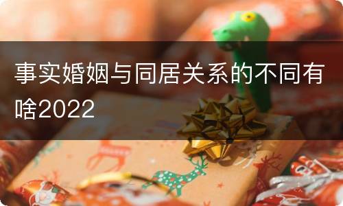 事实婚姻与同居关系的不同有啥2022