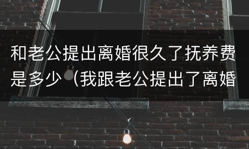 和老公提出离婚很久了抚养费是多少（我跟老公提出了离婚）