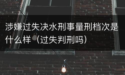 涉嫌过失决水刑事量刑档次是什么样（过失判刑吗）