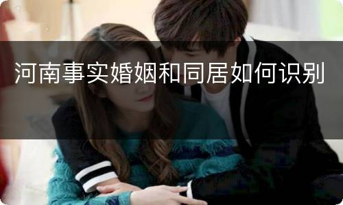 河南事实婚姻和同居如何识别