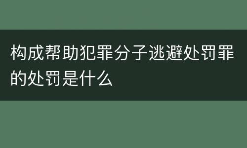 构成帮助犯罪分子逃避处罚罪的处罚是什么