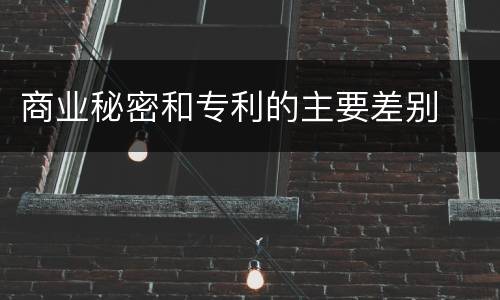 商业秘密和专利的主要差别