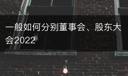 一般如何分别董事会、股东大会2022