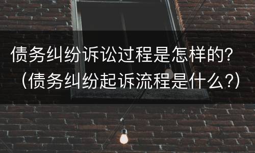 债务纠纷诉讼过程是怎样的？（债务纠纷起诉流程是什么?）