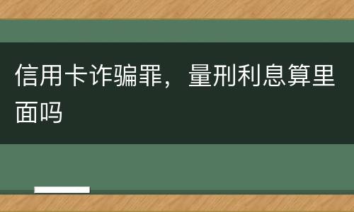 信用卡诈骗罪，量刑利息算里面吗