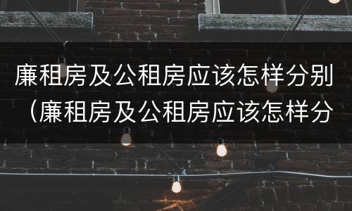 廉租房及公租房应该怎样分别（廉租房及公租房应该怎样分别管理）