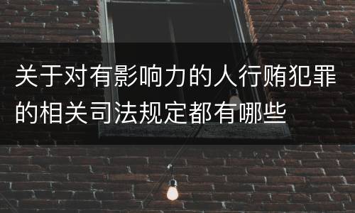 关于对有影响力的人行贿犯罪的相关司法规定都有哪些