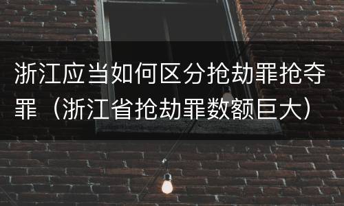 浙江应当如何区分抢劫罪抢夺罪（浙江省抢劫罪数额巨大）