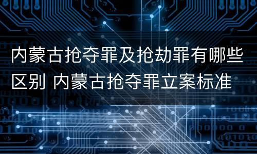 内蒙古抢夺罪及抢劫罪有哪些区别 内蒙古抢夺罪立案标准