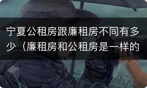 宁夏公租房跟廉租房不同有多少（廉租房和公租房是一样的吗）