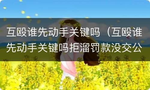 互殴谁先动手关键吗（互殴谁先动手关键吗拒溜罚款没交公安局还追究吗）