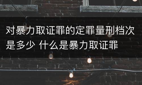 对暴力取证罪的定罪量刑档次是多少 什么是暴力取证罪