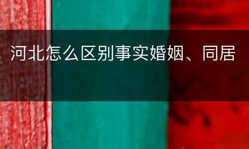 河北怎么区别事实婚姻、同居