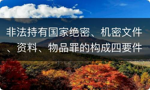 非法持有国家绝密、机密文件、资料、物品罪的构成四要件有哪些