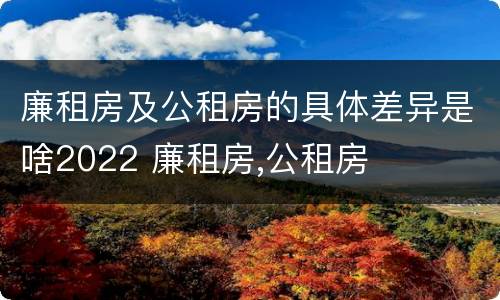 廉租房及公租房的具体差异是啥2022 廉租房,公租房