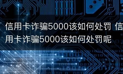 信用卡诈骗5000该如何处罚 信用卡诈骗5000该如何处罚呢