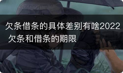欠条借条的具体差别有啥2022 欠条和借条的期限
