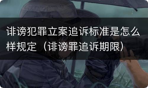 诽谤犯罪立案追诉标准是怎么样规定（诽谤罪追诉期限）