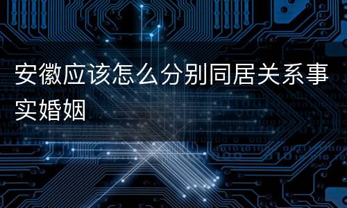 安徽应该怎么分别同居关系事实婚姻