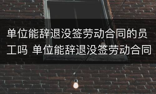 单位能辞退没签劳动合同的员工吗 单位能辞退没签劳动合同的员工吗合法吗
