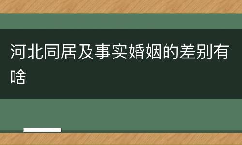 河北同居及事实婚姻的差别有啥