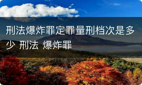 刑法爆炸罪定罪量刑档次是多少 刑法 爆炸罪
