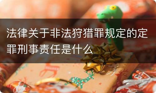 法律关于非法狩猎罪规定的定罪刑事责任是什么