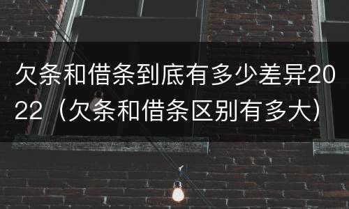欠条和借条到底有多少差异2022（欠条和借条区别有多大）