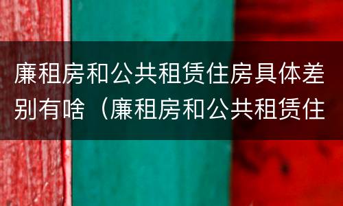 廉租房和公共租赁住房具体差别有啥（廉租房和公共租赁住房具体差别有啥影响）