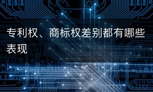 专利权、商标权差别都有哪些表现