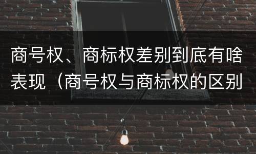 商号权、商标权差别到底有啥表现（商号权与商标权的区别）