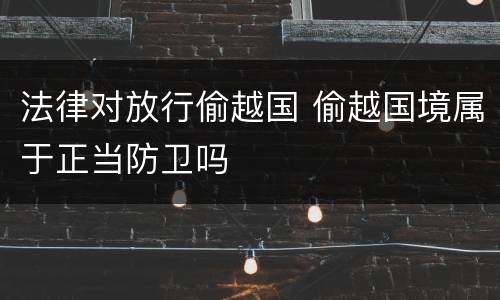 法律对放行偷越国 偷越国境属于正当防卫吗