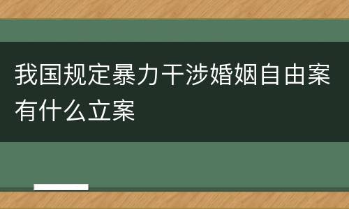 我国规定暴力干涉婚姻自由案有什么立案