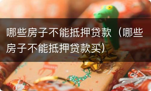 哪些房子不能抵押贷款（哪些房子不能抵押贷款买）