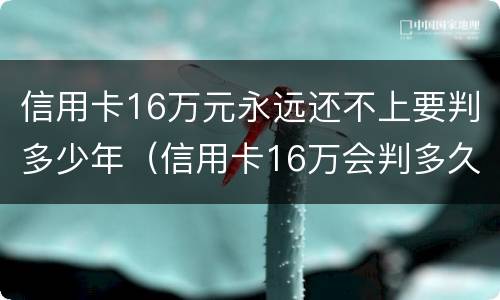 信用卡16万元永远还不上要判多少年（信用卡16万会判多久）