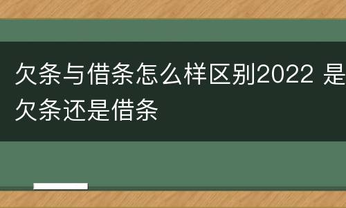 欠条与借条怎么样区别2022 是欠条还是借条