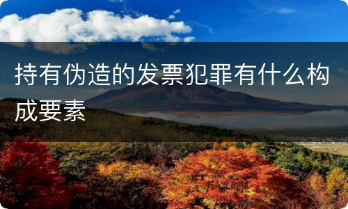 持有伪造的发票犯罪有什么构成要素