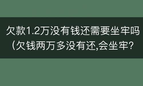 欠款1.2万没有钱还需要坐牢吗（欠钱两万多没有还,会坐牢?）