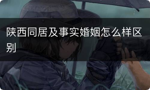 陕西同居及事实婚姻怎么样区别
