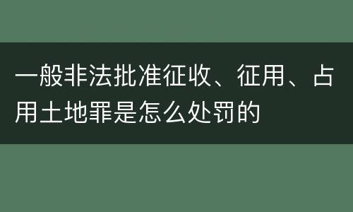 一般非法批准征收、征用、占用土地罪是怎么处罚的