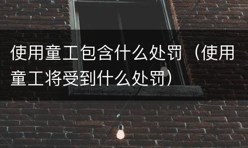 使用童工包含什么处罚（使用童工将受到什么处罚）