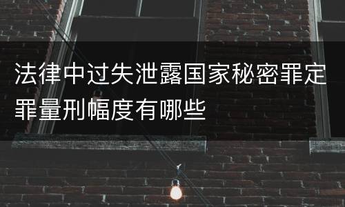 法律中过失泄露国家秘密罪定罪量刑幅度有哪些