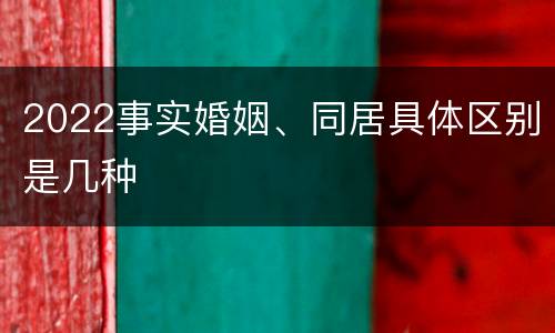 2022事实婚姻、同居具体区别是几种