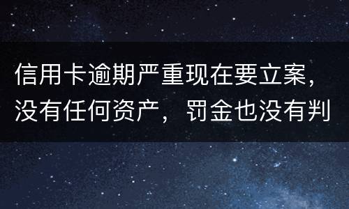 信用卡逾期严重现在要立案，没有任何资产，罚金也没有判刑出来后怎么处理