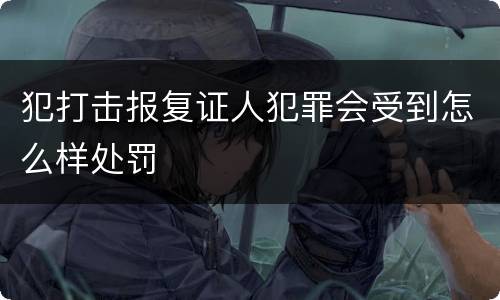 犯打击报复证人犯罪会受到怎么样处罚